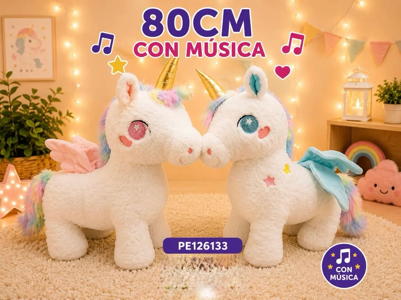 A215-PE126133 PELUCHE UNICORNIO 80CM - Imagen 1