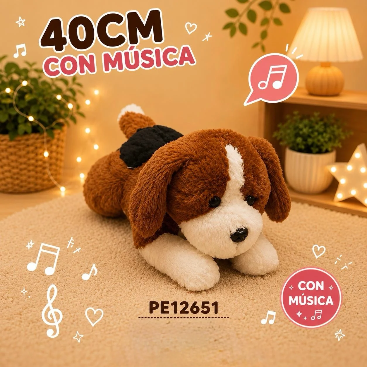 A215-PE12651 PELUCHE PERRO 40CM - Imagen 1