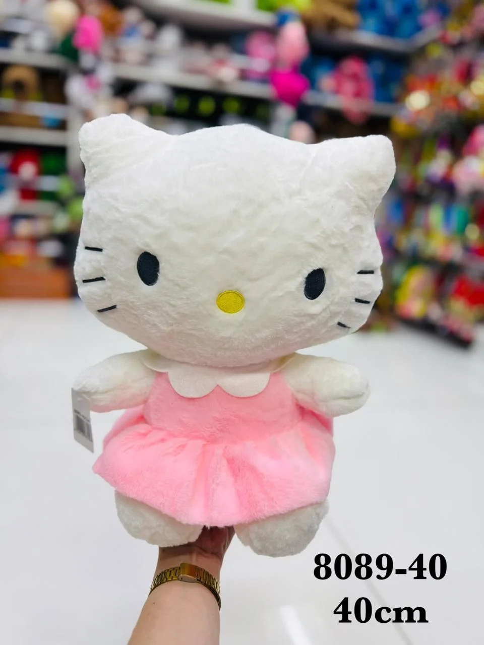 UNO-8089-40 PELUCHE HELLO KITTY C/ VESTIDO (40CM) - Imagen 1