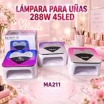 LAMPARA P/UÑAS 288 W 45 LEDS (PINK CON PLATA)